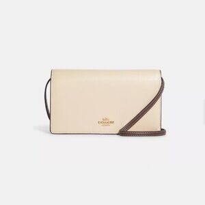 Coach Cream and Brown Crossbody Bag